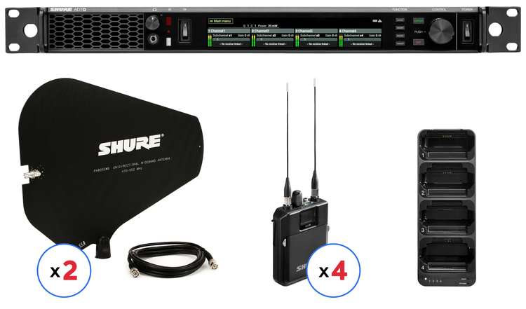Shure ADTQ Axient Digital Wireless Quad System - G57 Band (470-608MHz) (Bundle)