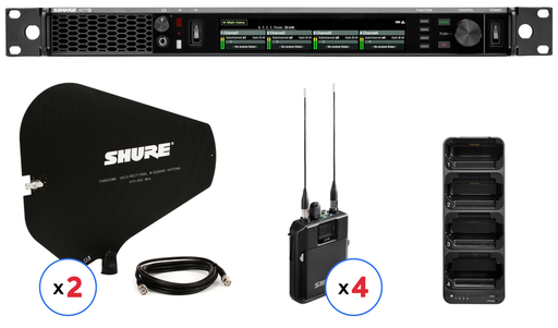 Shure ADTQ Axient Digital Wireless Quad System - G57 Band (470-608MHz) (Bundle)